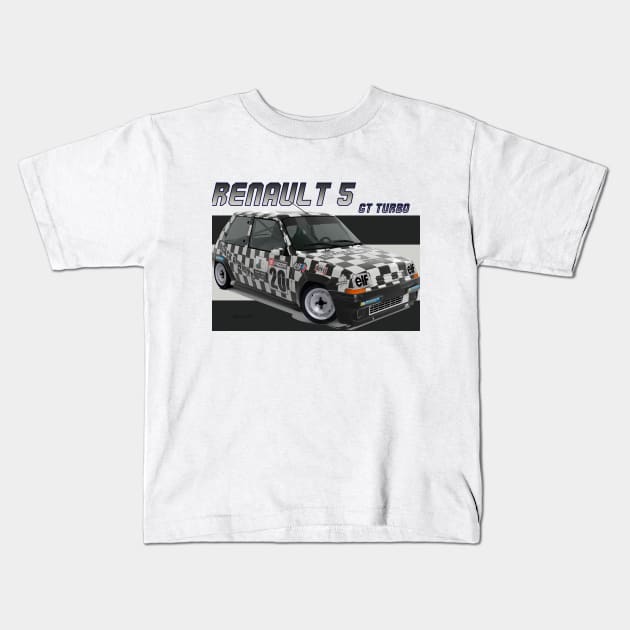 Renault 5 GT Turbo Kids T-Shirt by PjesusArt